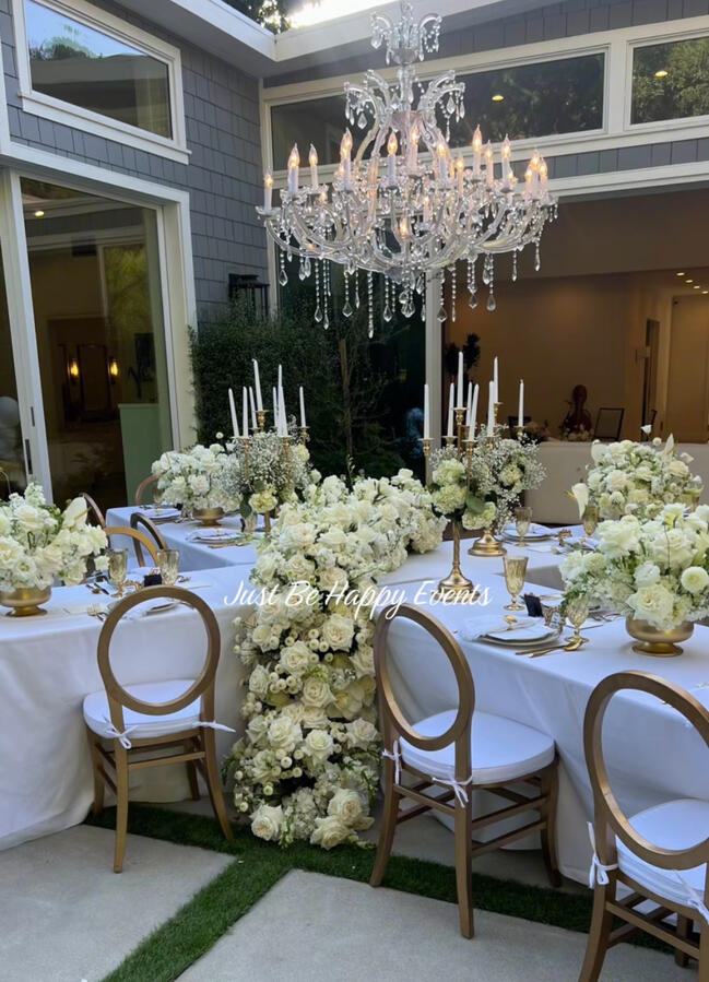 Untitled Elegant private dinner party setup designed by Just Be Happy Events